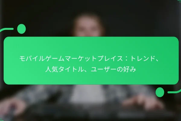 モバイルゲームマーケットプレイス:トレンド、人気タイトル、ユーザーの好み