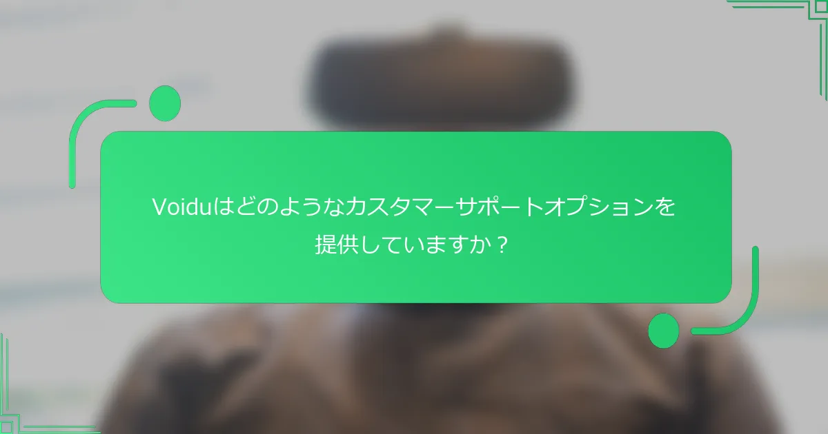 Voiduはどのようなカスタマーサポートオプションを提供していますか？